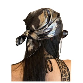 RoseSeek Women's Metallic Tie Dye Y2K Bandanas Casual Square Headscarf Hair Scarf, Multicolor, One-Size