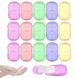 Pack of 300 Disposable Paper Soap Sheets, 15 Boxes Travel Soap Sheets, Portable Mini Soap Sheets for On the Go Travel Camping for Outdoor Washing 20 Sheets per Box