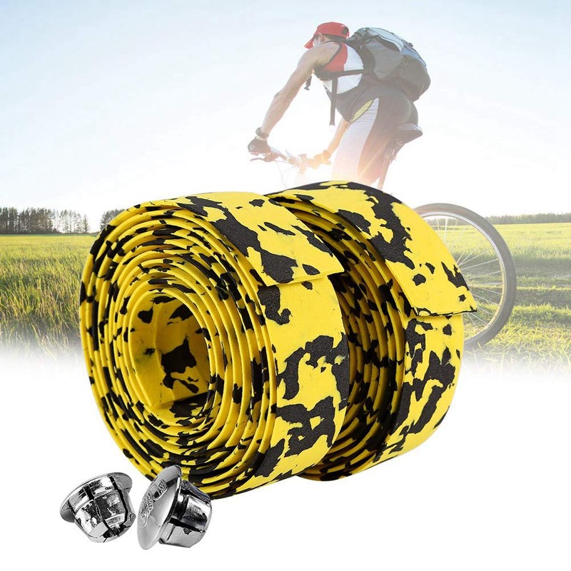 Bicycle Handlebar Tape Cycling Handle Wraps Skid-Proof Strap with Bar