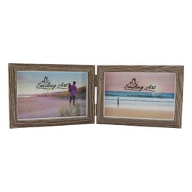 Smiling Art Double Wooden Photo Frame Folding Double Frame