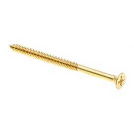Prime-Line 9035928 Wood Screws, Flat Head, Phillips Drive, #10 X 3 In., Solid Brass (25 Pack)