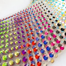 Gemas Faciales, Pegatinas de Gemas Adhesivas de Diamantes de Imitación para Maquillaje de Ojos y Uñas, Pegatinas de Joyas Ostentosas para Niños, Decoraciones Artesanales DIY (16 Colores)