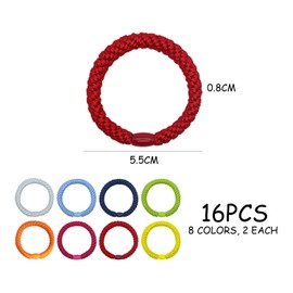 Pack of 16 Colourful Ponytail Hair Bobbles Elastic Hair Bobbles Braided Hair Bobbles Hair Fixing Accessories Hair Accessories