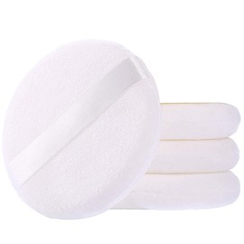 10cm Diameter Powder Puff Set of 4 with Case Soft and Moderate Elasticity for Baby's Sensitive Skin Large Disposable Cushion Fan De Puff