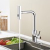 Single Hole Kitchen Sink Faucets with Pull Down Sprayer in