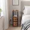 TUTOTAK Small Narrow End Tables, Side Tables with 2 Fabric