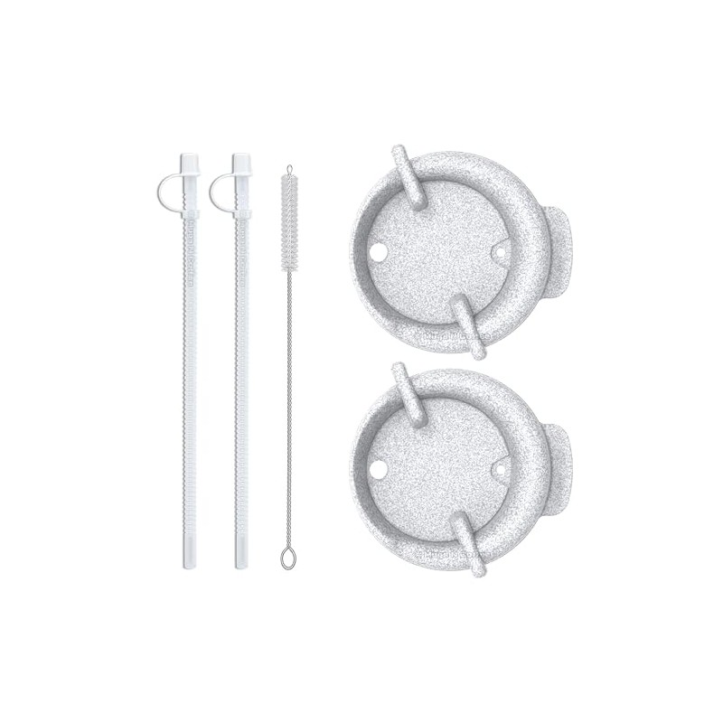 Mugs N Coffee Replacement Lids with 11” Reusable Straws &