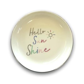 Round Hello Sunshine Ceramic Trinket Tray Dish Decorative Gift for Her LKTT003 by LK