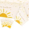 G1ngtar 3Pcs Boho Sun First Birthday Party Tablecloths Hippie Sunshine