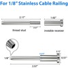50 Pack Invisible Cable Railing Kit for 1/8" Wire, Marine