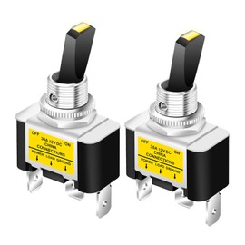 APIELE 30A Heavy Duty Toggle Rocker Switch ON Off 12V DC with LED Light Car Truck Auto Refit 12mm 0.5 Inch Mounting Hole (Yellow)