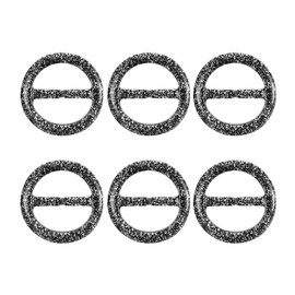 sourcing map 6 Pcs T-Shirt Clips, 30mm Plastic Scarf Ring Clip Round Tie Circle Clip Buckle Fashion Clothes Corner Knotted Button for Women's Silk Clothing Decoration, Black