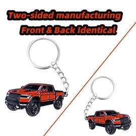 RUIHEDAHB 1PC Double-sided Car Keychain for Dodge RAM Key Chain Fob Cover Cool Mods Accessories (orange)