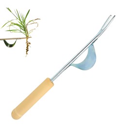 Qiuyan Stainless Steel Hand Weed Puller Long Handle Weed Remover Tool Y Shape Dandelion Weeder Fork Manual Root Weeding Tools for Garden Lawn Yard - 12.5"