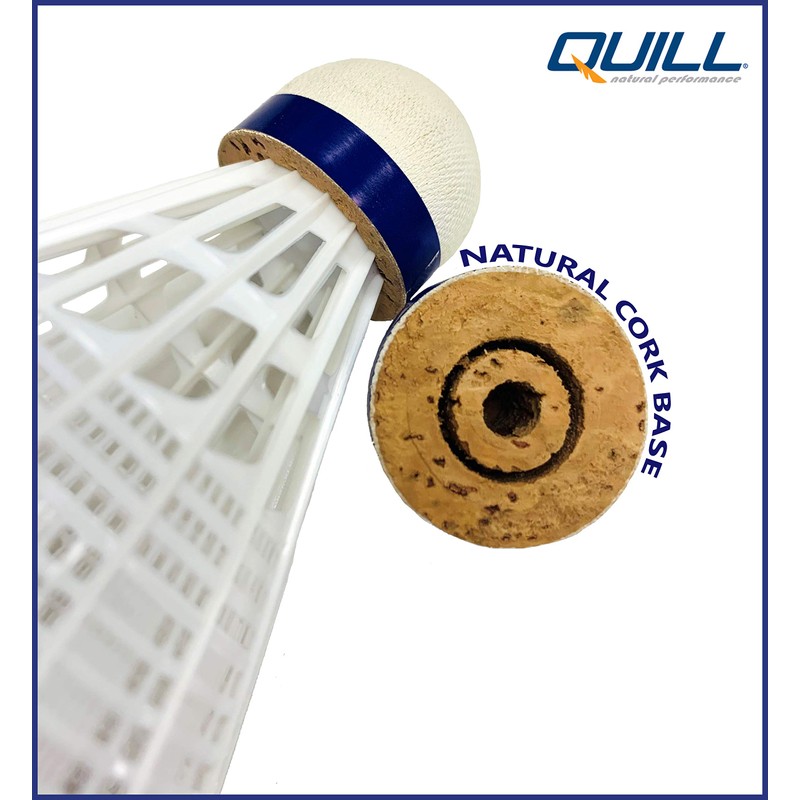 Quill Ashaway Badminton Shuttlecocks - White - Durable Plastic, Nylon