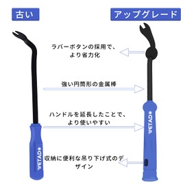 Wetado Interior Peel Off Inner Lining, Peel Off Lining, Panel Removal, Resin, Car Lining, Removing Tool, Compatible with Car Maintenance, Furniture Panels, 7 Piece + Clip Clamp Tool (Blue) 8 Piece