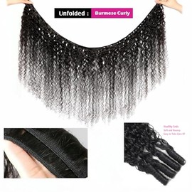 WBTH Extensiones de cabello humano rizado birmano de 22 pulgadas, un paquete rizado de cabello humano sin procesar, cabello birmano crudo, cabello hum