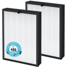 2 Pack 400 Replacement Filter For Puro 400 Air Purifier. For Puro 400 HEPA Filter. PA400 3-in-1 Grade True HP-14 Air Purifier Filter with Activated Carbon Filter