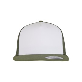 Flexfit Unisex Cap Classic Trucker Classic Trucker Cap for Men and Women One Size, Olive/White/Loden, Unit size