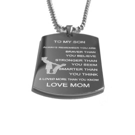 Unbranded TO MY SON FROM MOM Stainless Steel Pendant Necklace