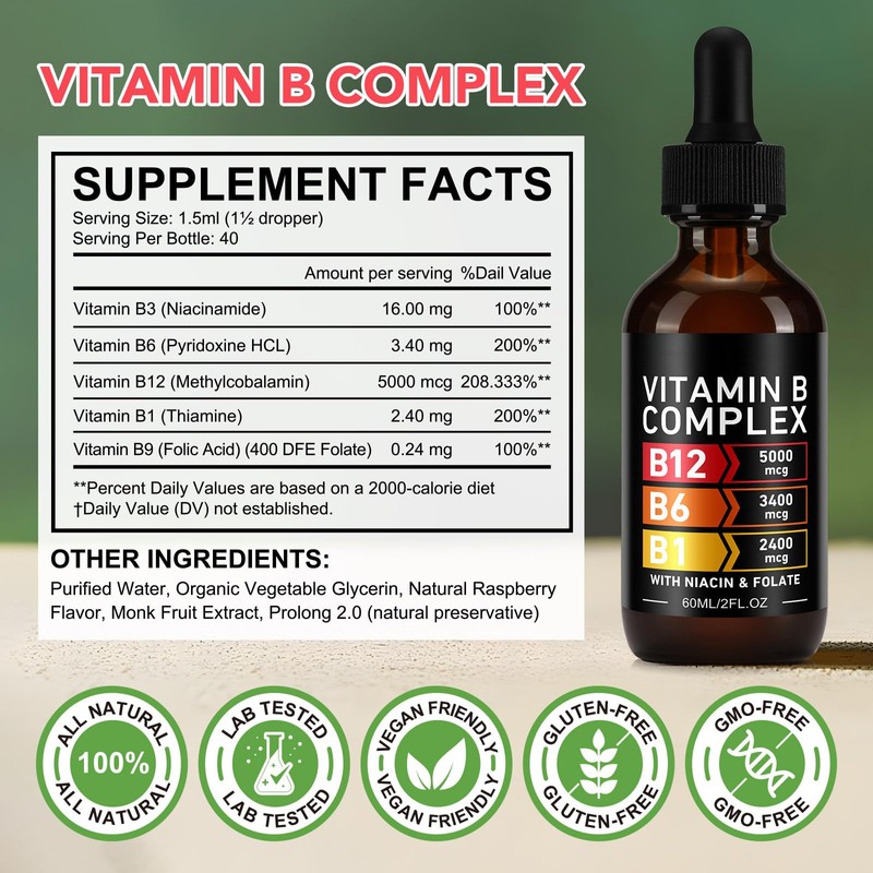 Vitamin B Complex, B Complex Vitamins for Women, Vitamin B