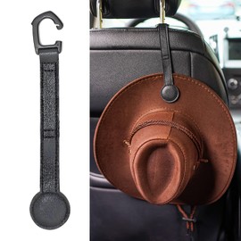 aimpiwt Leather Cowboy Hat Holder with Magnetic Attraction, Car Truck SUV Hat Organizer Accessories, Durable Cowboy Hat Rack for Jeep & Vehicles (Black)