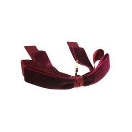 VINGTAINE H-493-WI-CAFF Women's Velvet, Satin, Long, Ribbon, Pony Hook, Hair Elastic, Hair Cuff, Adult, Cute, Elegant,