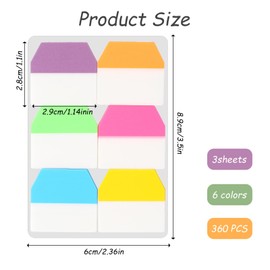 360 PCS Sticky Index Tabs Flags Set Writable Sticky Index Tabs Transparent Book Tabs Medium File Tabs Flag Filing Tabs Page Markers Tape Flags for Book Tags Stickers Index Markers Office School