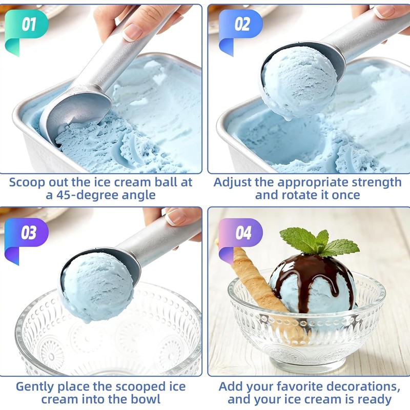 Ice Cream Scoop - Nonstick Anti-Freeze One Piece Aluminum Scooper