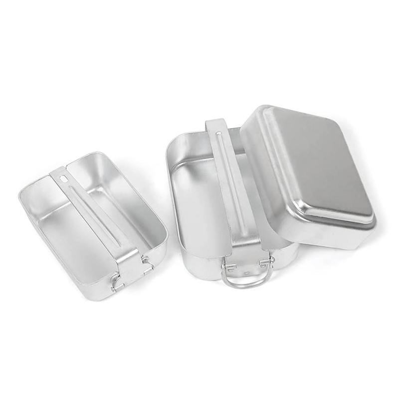 Outdoor Mess Tin Kit Aluminum Camping Cookware Set Lunch Box