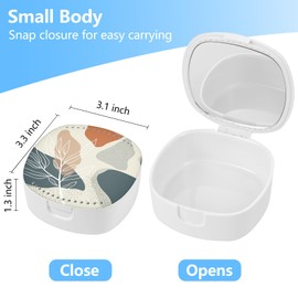 TIHYWR Retainer Case,Mouth Guard Case,Denture Case,Orthodontic Aligner Case With Mirror and Ventilation Holes Night Guard Case,Desert Leaf