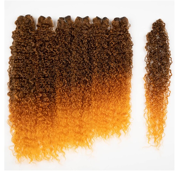 DÉBUT Synthetic Hair Bundles Weave Bundles 7 Pieces Afro Kinky Curly 55 60 65 cm 220 g High Temperature Fibre (55 60 65, T078