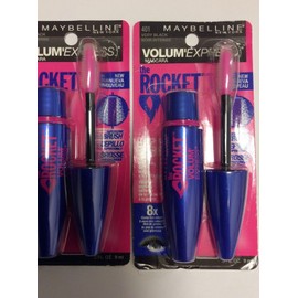Maybelline LOT of 2 - Maybelline New York The Rocket Washable Mascara - 401 Very Black NEW