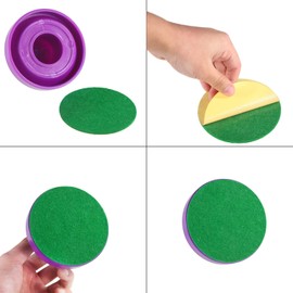 Gejoy 94 mm Hockey Paddle Pads Self Adhesive Replacement Hockey Mallet Felt Pads Green Felt Sticker for 96 mm Pushers(8)