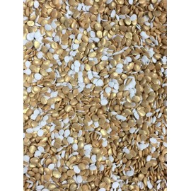 Sequin Confetti Sprinkles for Cakes and Cupcakes 4 oz (White and Gold)