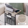 Vagusicc C Shaped End Table with Charging Station, 28" Tall