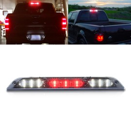 Xotic Tech High Mount Stop Rear Cab Roof Third Brake Cargo Light Lamp Replacement, Compatible with Ford F-150 2015-up, F250 F350 F450 F550 2017-up, Ranger 2019-up Smoked Lens Red/White 27-SMD
