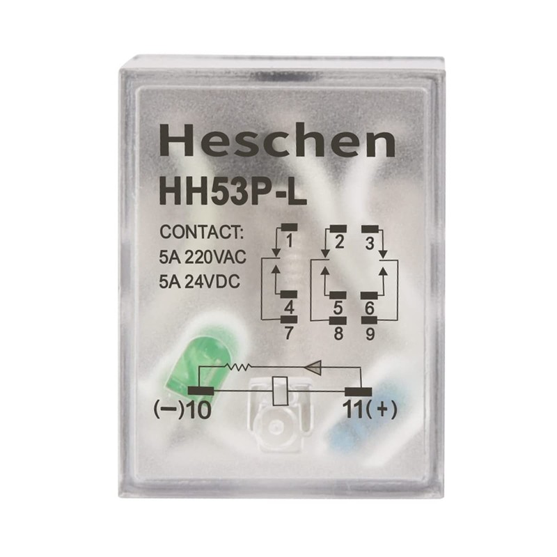 Heschen Gereral Purpose Power Relay HH53P-L 24VDC Coil 5A 220VAC/24VDC