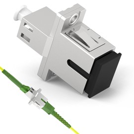 EMSECKO Fiber Optic Adapter SC/APC to LC/APC Single Mode Simplex Fiber Optic Adapter Fiber Optic Adapter Coupler Flange for Carrier Equipment FTTH 1 Pack