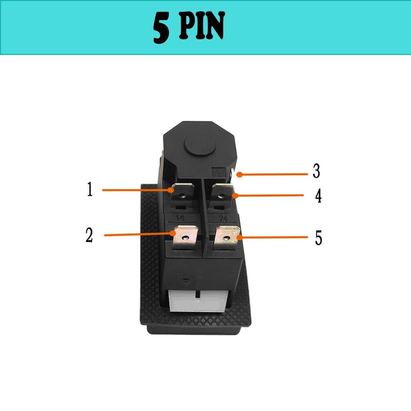 KJD17-250V 5-Pin Waterproof Magnetic Safety Push Button Switch, AC 16A