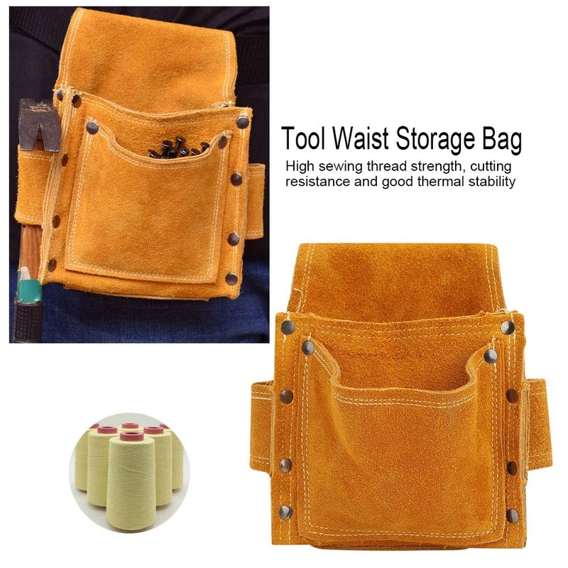 Tool Belt Pouch Woodworking Tool Pouch Thick Wear Resistant Leather