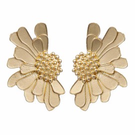 SIXDUTON Flower Earrings Large for Women, Flower Drop Earrings Gold, Hypoallergenic Statement Earrings, Fashion Jewellery, Gift for Girls, Women, Mum, Alloy Steel, No Gemstone