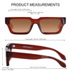 ANDWOOD Thick Frame Rectangle Sunglasses Mens Womens Chunky Retro Sun