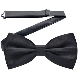 AONAT Adjustable Bowtie, Black Bow Tie for Men, Tux Bowtie Formal Classic Pre-Tied Bow Tie, Neck Bowtie Satin Bow Tie for Party Wedding