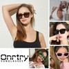 Onrtry Rectangle Sunglasses for Small Face Women Men Retro Square
