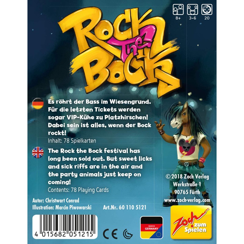 Zoch 601105121 Rock The Bock, Kartenspiel