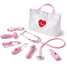 Phobby Kids Doctor Kit, 8 Pieces Kids Doctor Playset with Medical Storage Bag & Real Stethoscope, Pretend Play Doctor Toys for Toddler Boys Girls Aged 3 4 5 6 7 8