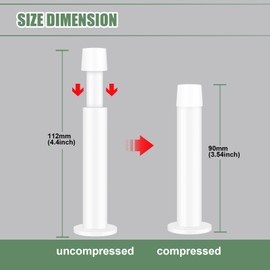 Door Stop, Door Stoppers for Skirtings, Walll Mounted, White Outdoor Doorstop with Rubber Bumper Tip, Heavy Tall Decorative Metal Extra Long Patio Door Stop, 1 Pack