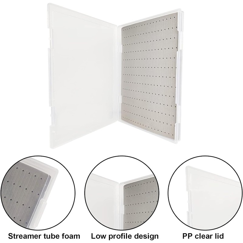 Super Large Capacity Clear Lid Plastic Fishing Box Slim Foam