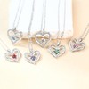 Moissanite Heart Necklace for Women, S925 Silver Floating Heart Pendant